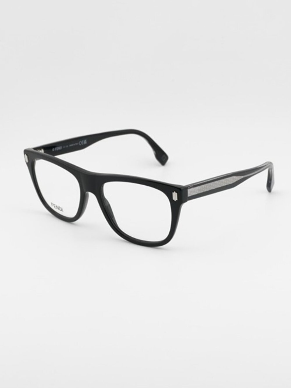 Fendi FE50070I 001 Eyeglasses Black 54mm Square Frame